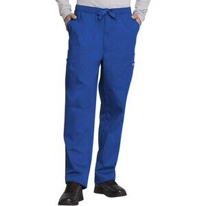 Cherokee Men's Scrub Cargo Pants LARGE Royal Fly Front Mid Rise Tapered Durable